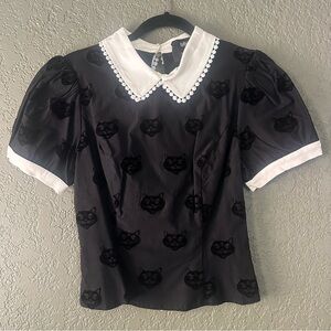 Collectif x ModCloth Black and White Blouse